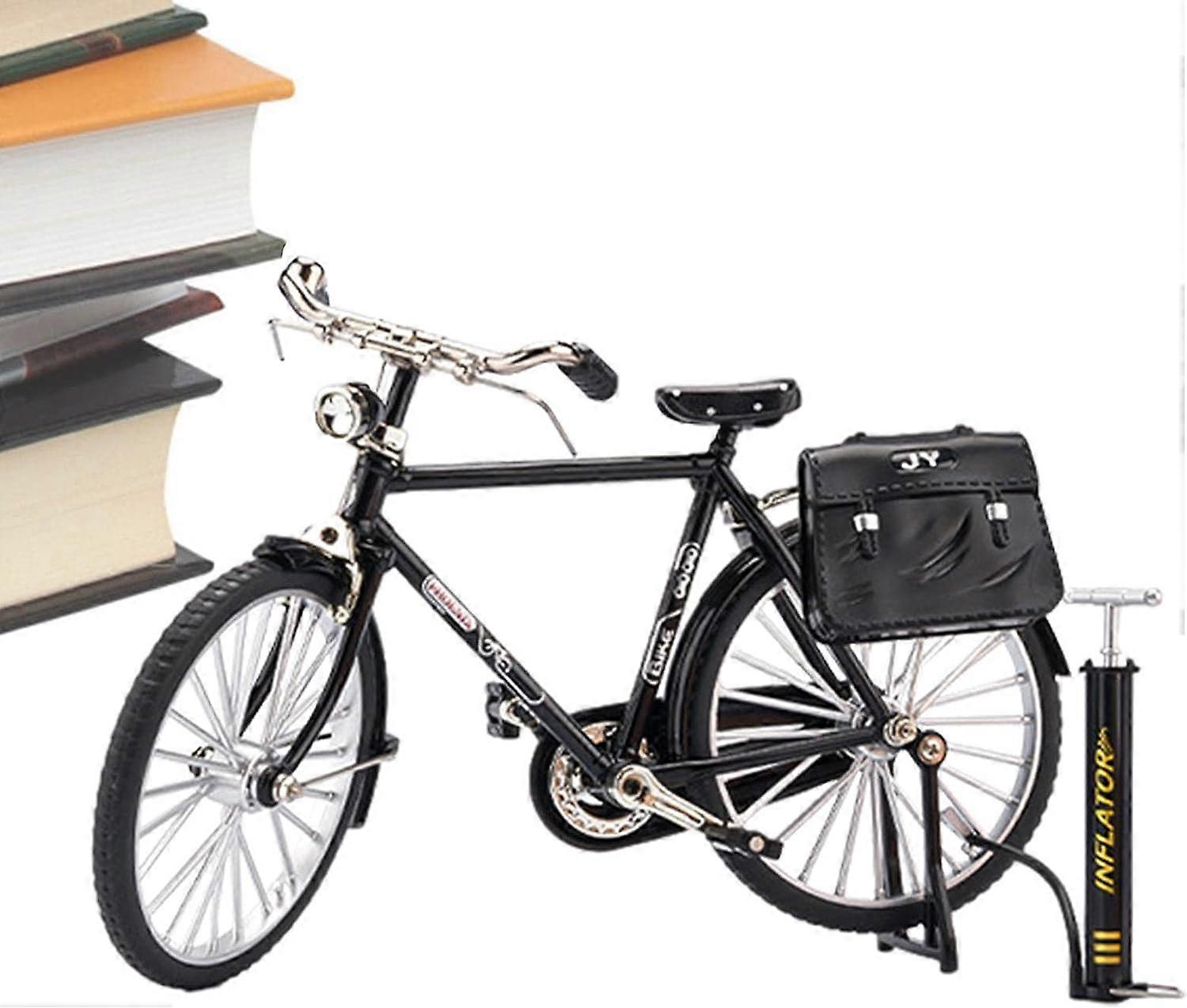 Retro Bicycle Model Scale, Retro Bike Model with Inflator, Bike Toy Model for Manual Assembly for Friends, Neighbors, and family, Christmas Decoration