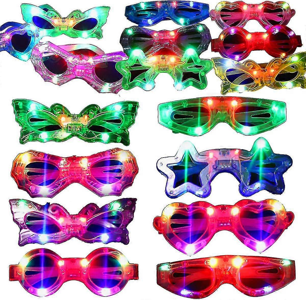 24 Packs Led Glasses For Kids Glow In The Dark Party Supplies