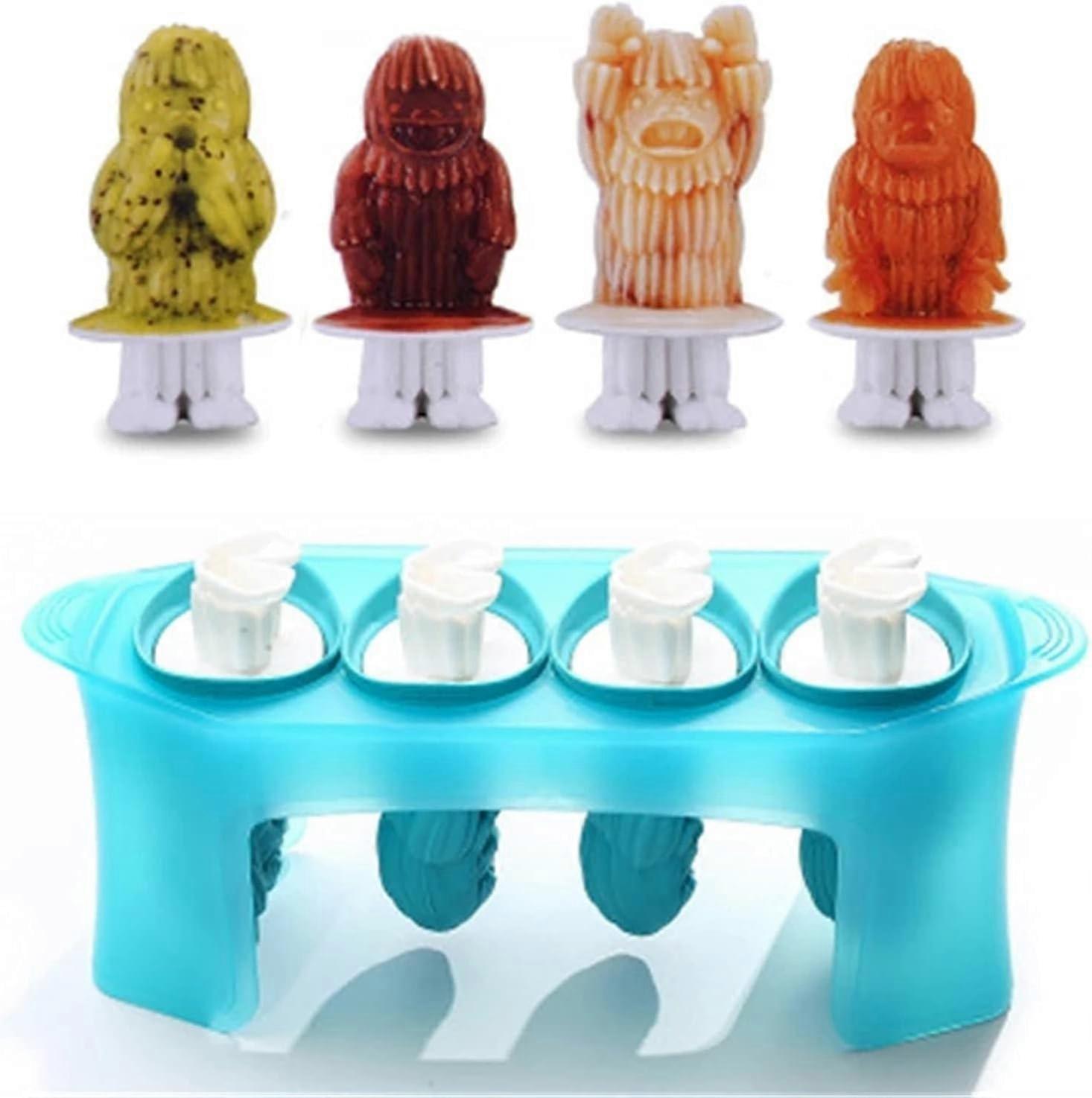 3D Popsicle/Pop Mold, Zombie Popsicle Mold Set with Stick Popsicle Maker 4-Piece Set