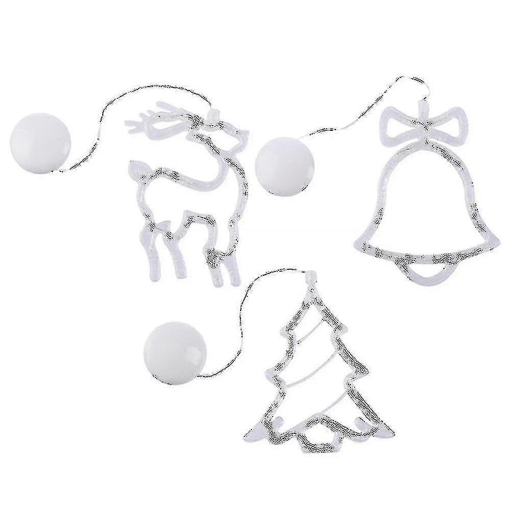 3 st Julvägg Glas Sugkopp Lampa Led Jul Tema Design Lampor