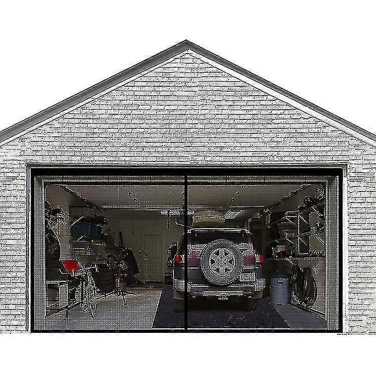 Garage Door Screen Magnetic Retractable Fiberglass Mosquito Net Hands Free DIY Net 200cm 400cm Black, Prevent Insect Net