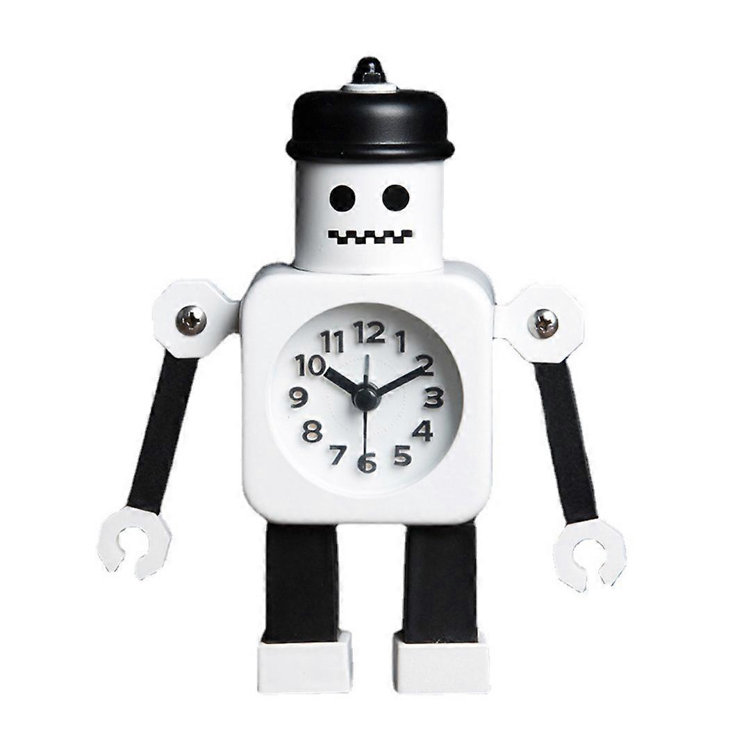 Postman robot clock novelty alarm clock bedside desk clock White