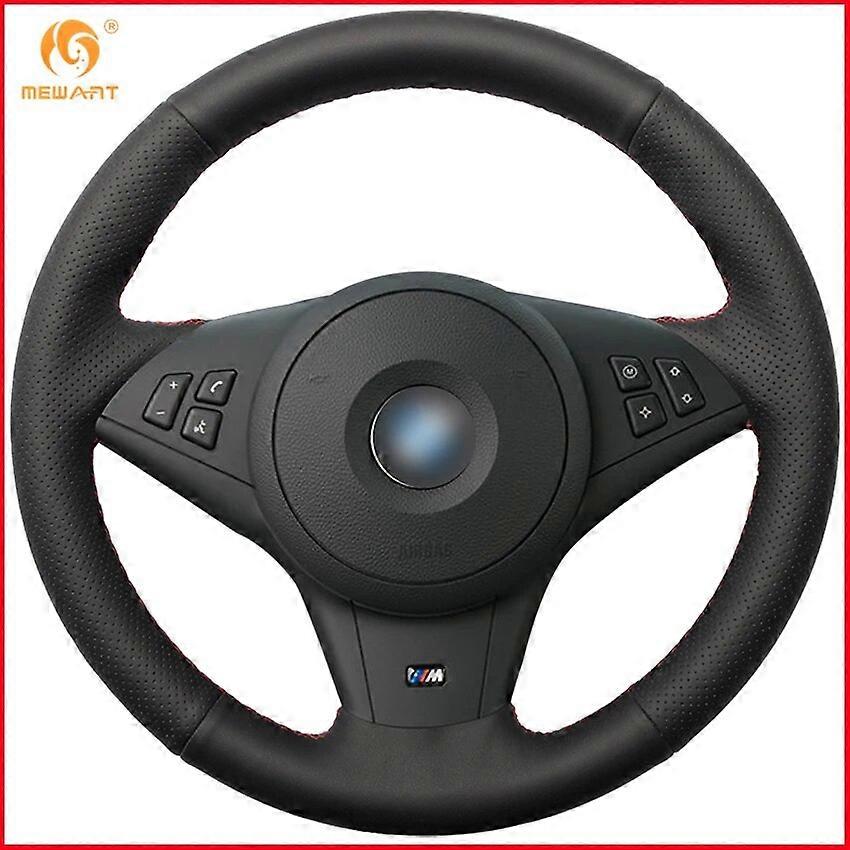 Sort bilratdæksel i ægte læder til BMW E60 530i E63 E64 635D tilbehør