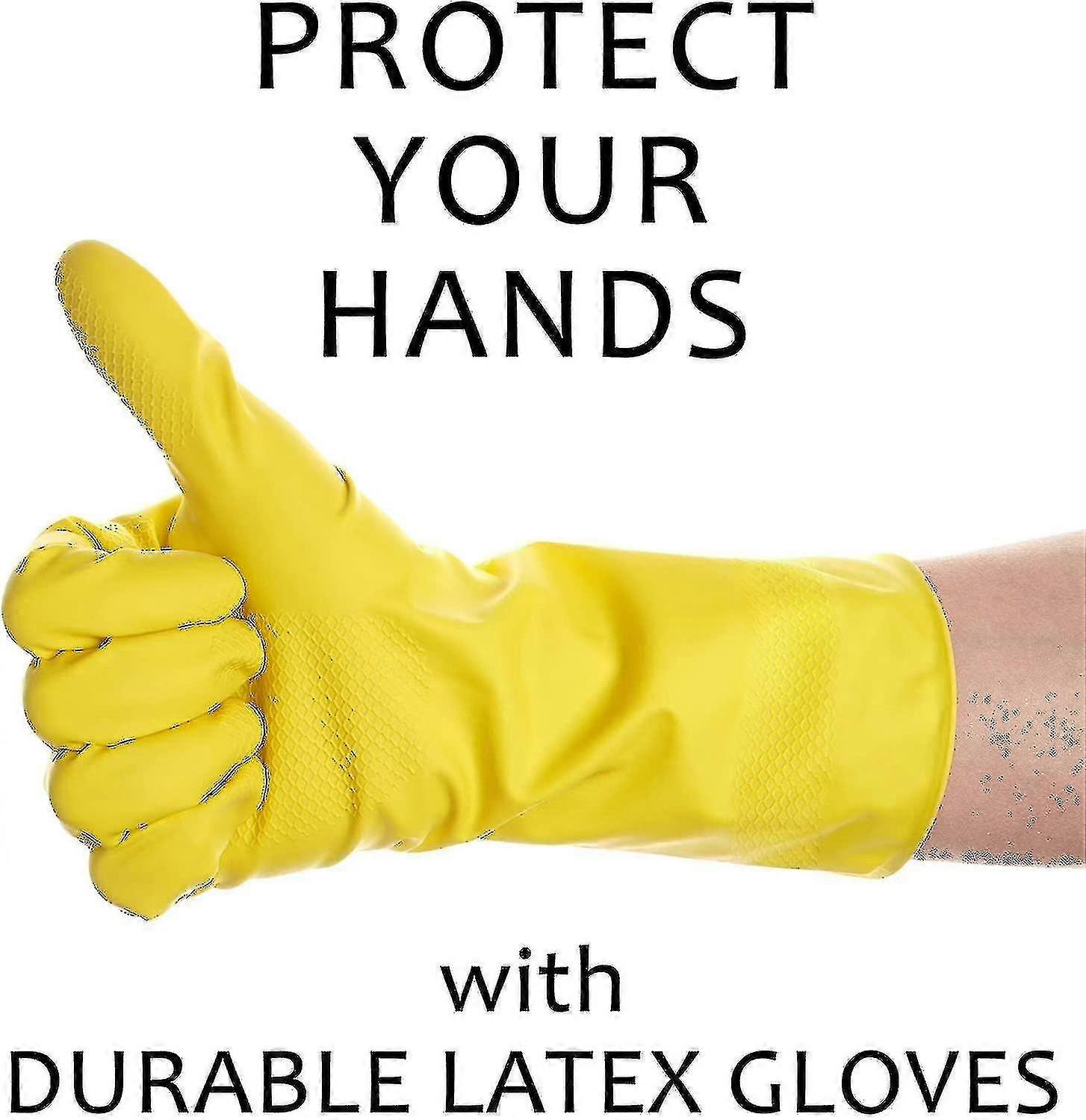 3 Pack Yellow Cleaning Gloves-large