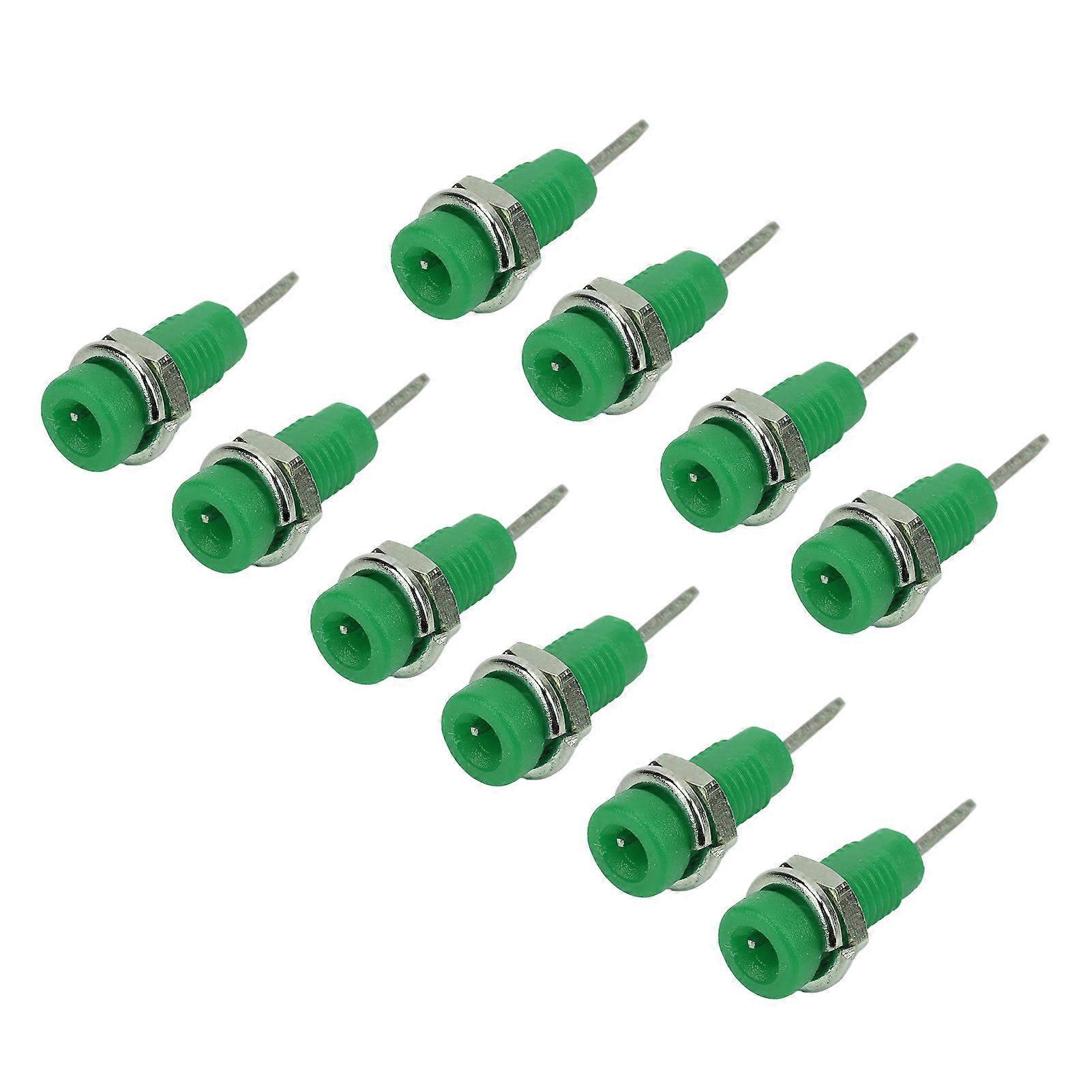 10Pcs J.40003 2mm Banana Jack Panel Socket Extended Post Plug Adapter compatible Electronic InstrumentGreen