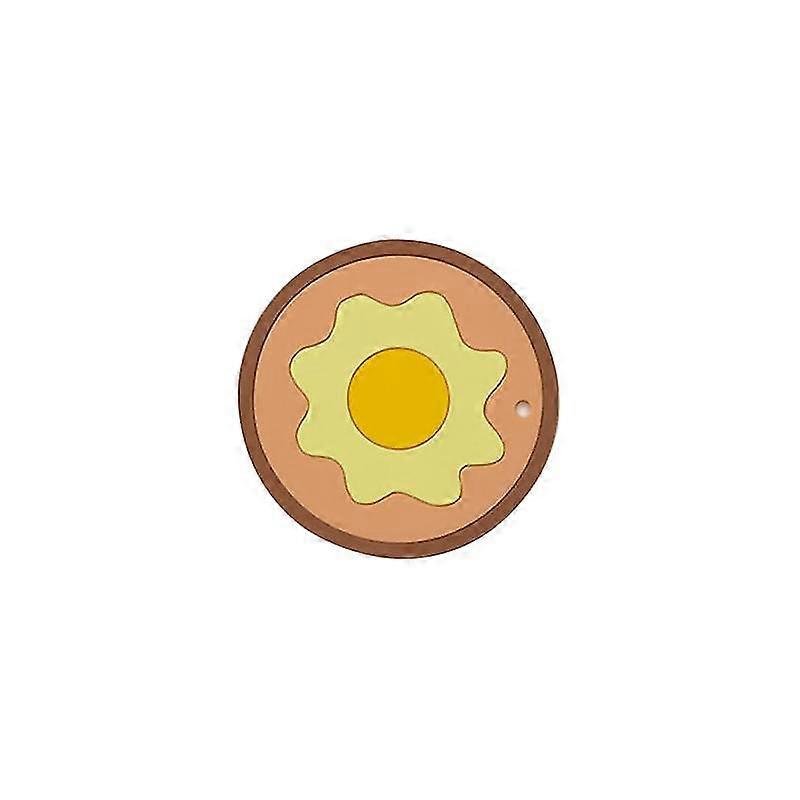 Table Mat Heat Insulation Poached Egg Pattern Long Lasting Silicone Print Placemat for Home-ZZY
