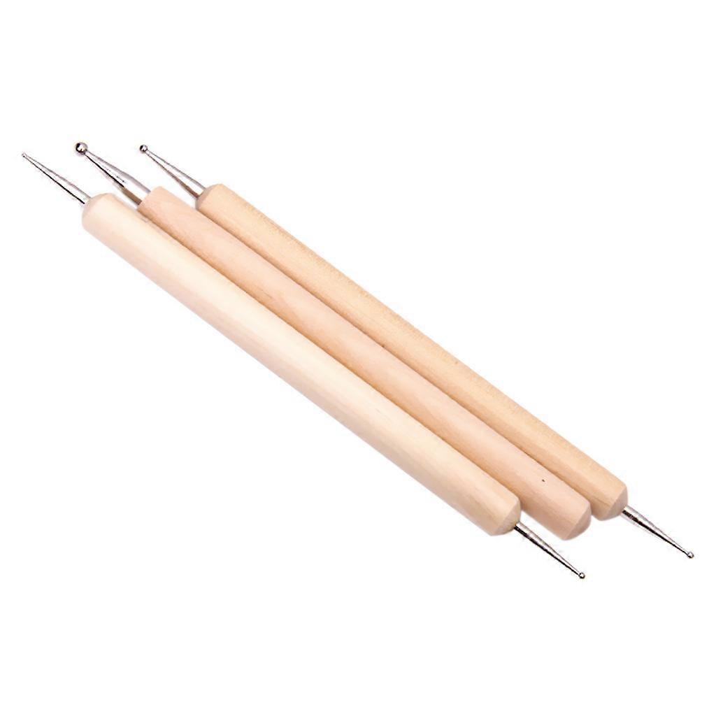3Pcs Ball Styluses Tool Set For Embossing Pattern Clay