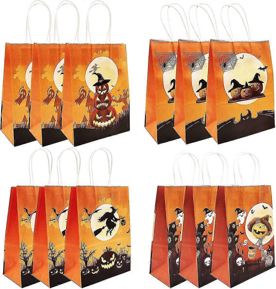 Halloween Paper Bag With Handles Party Supplies Favors Bags Sweets Bags With Handles For Kids Birthday Party Celebrations Halloween Theme Birthday Dec