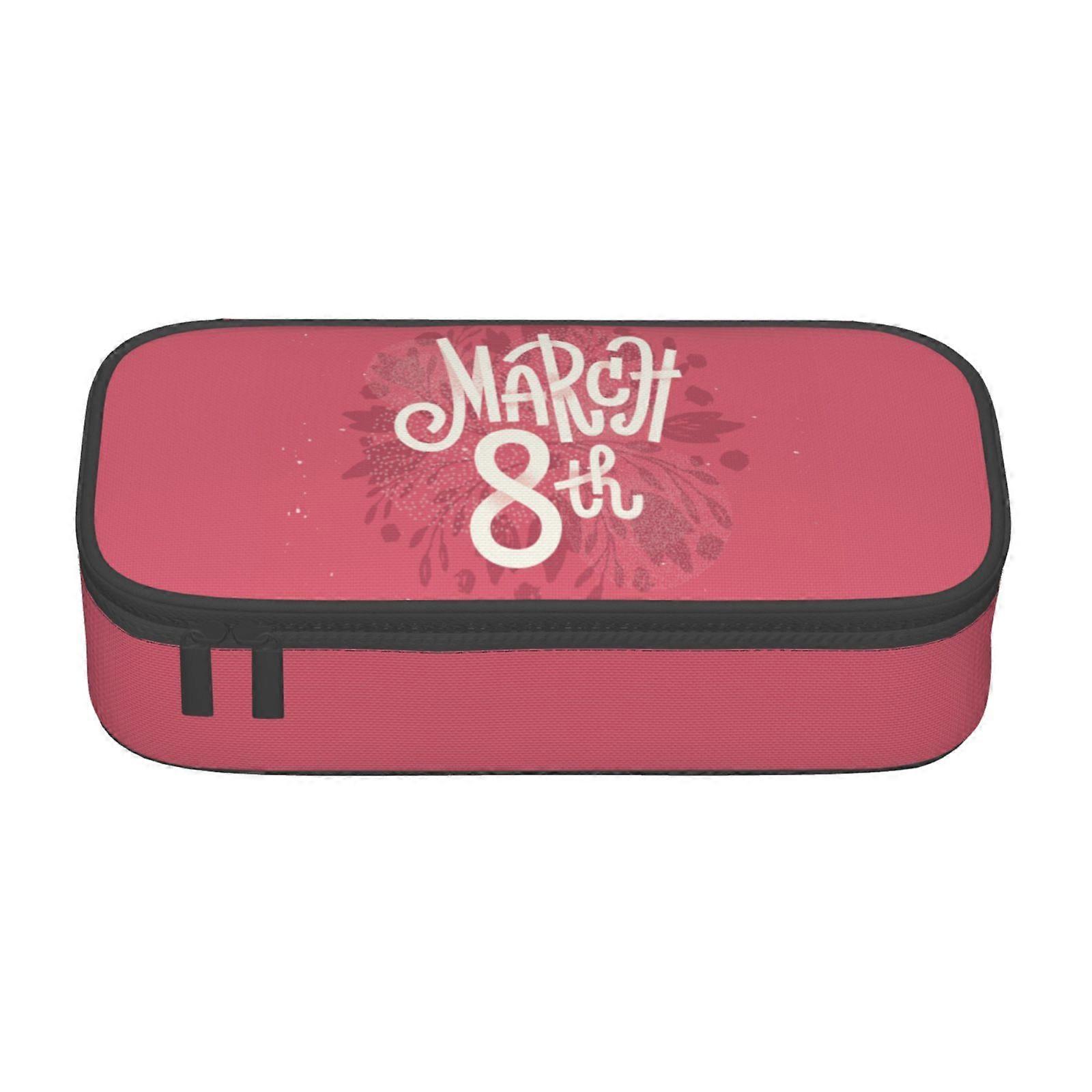 اليوم العالمي للمرأة 2024 مقلمة حقيبة مكياج بسعة كبيرة حقيبة مكياج اللوازم المكتبية القرطاسية صندوق قلم رصاص مع سحاب 9