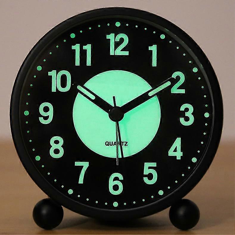 Silent Alarm Clock - Non Ticking Analog Alarm Clocks With Warm Light - Minimalistic Round