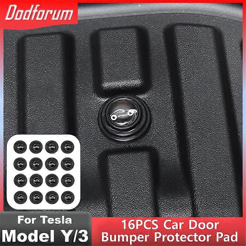 16PCS/SET Car Door Bumper Protector Pad Stickers Auto Door Shock Absorbing Gasket For Tesla Model 3 Model Y 2023 Accessories