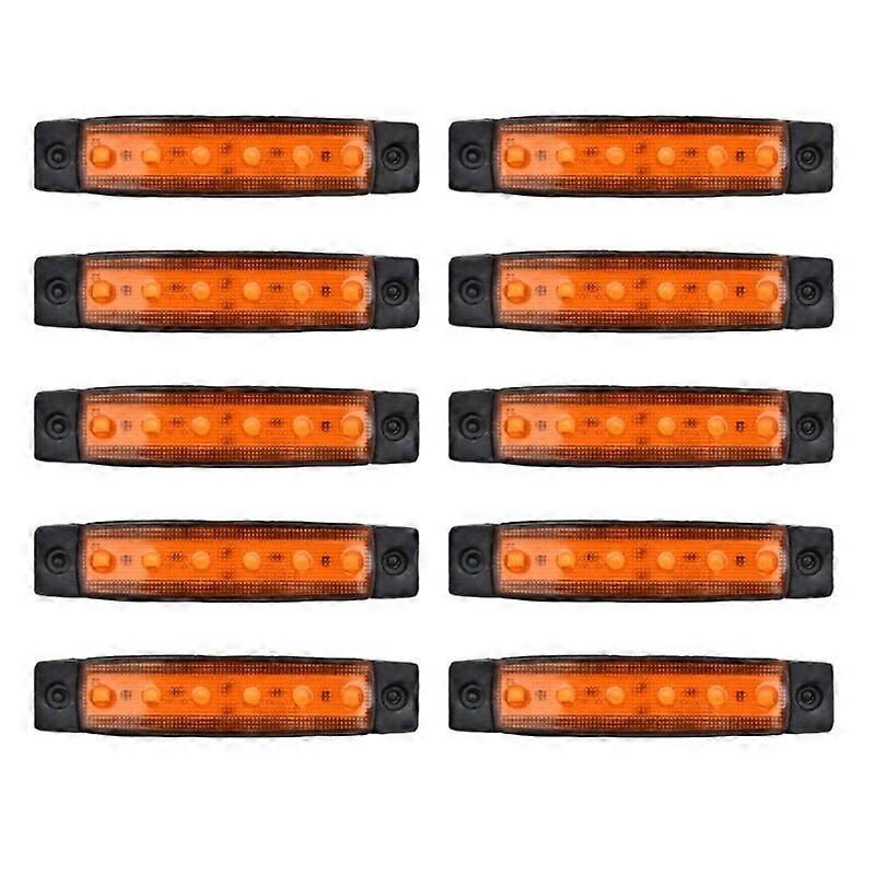 10 stuks 6 LED zijmarkeringslichten waterdichte, afgedichte zijmarkeringslichten voor campercabines, boten, trailers en vrachtwagens