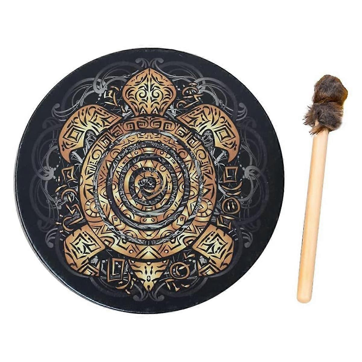 Festive Decorative Gongs and Drums, Decorative Drums with Drumsticks, Festive Small Gongs and Drums (Turtle Drums)