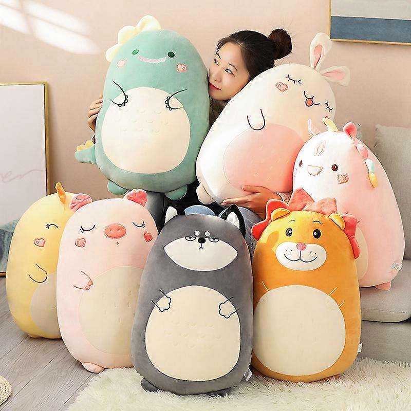 45/80CM Squishy Toy Kawaii Animal Fat Dinosaur Shiba Inu Dog Plush Toys Cute Rabbit Doll Girls Bed Sleeping CushionStuffed Animals