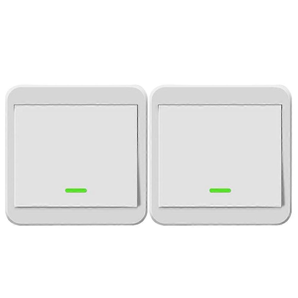 1Ensemble de câblage de commutateur sans fil Collage gratuit Smart Double Control Home Lamp Key Warped Switch (blanc)