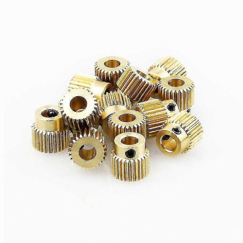 26歯真鍮押出機ホイールプリンタアクセサリー、色:ゴールド10pcs