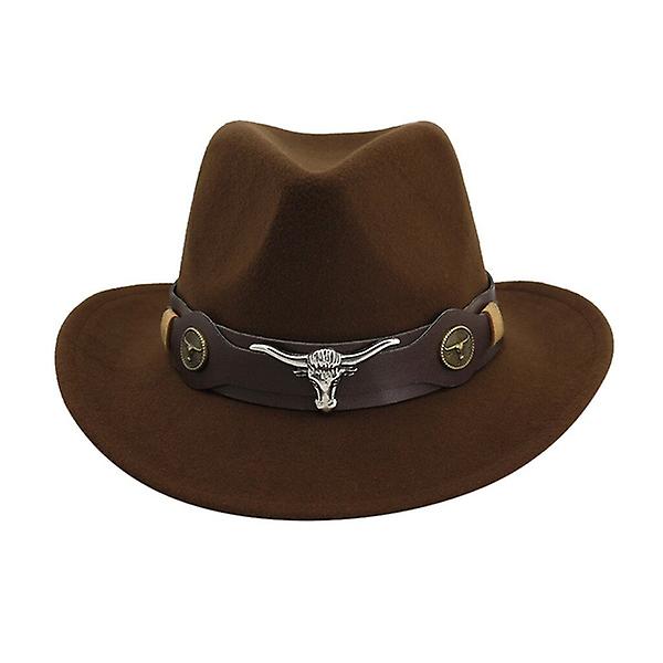 Clasic moda mare Retro Wave Brim simple Cowboy cafea