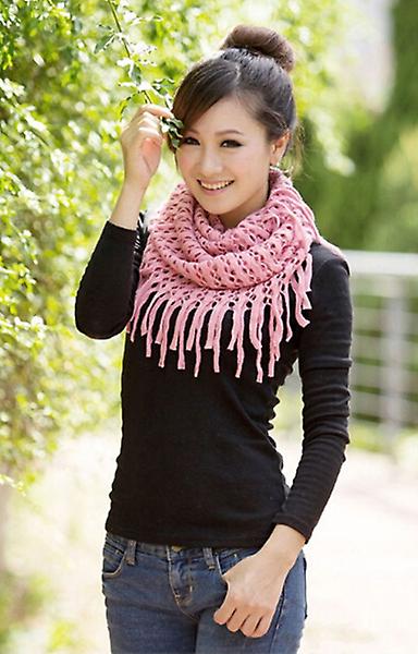 Cappuccio a maglia Colletto Sciarpa a frange lunghe Scialle Inverno Caldo Sciarpa a maglia