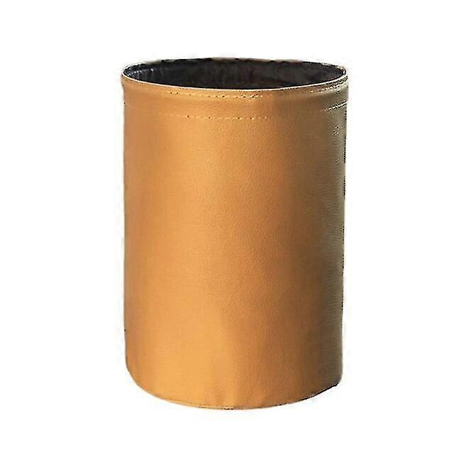 car Waterproof Trash Cans Compression Folding Basket Mini Hanging Storage Bin Multifunctional Leather Trash Gold