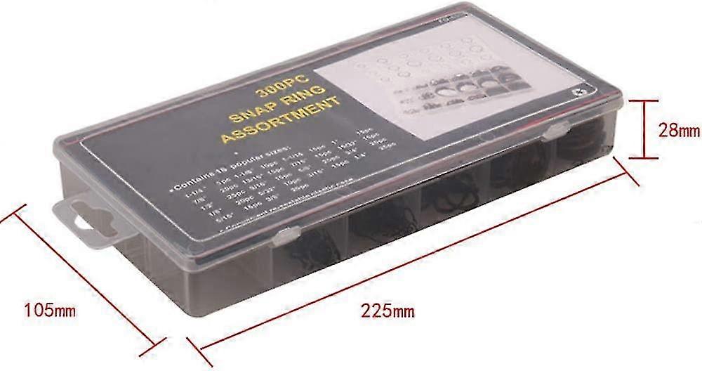 Circlip Snap Assortment Box 300 Pcs 18 Sizes External Circlip Ring Kit