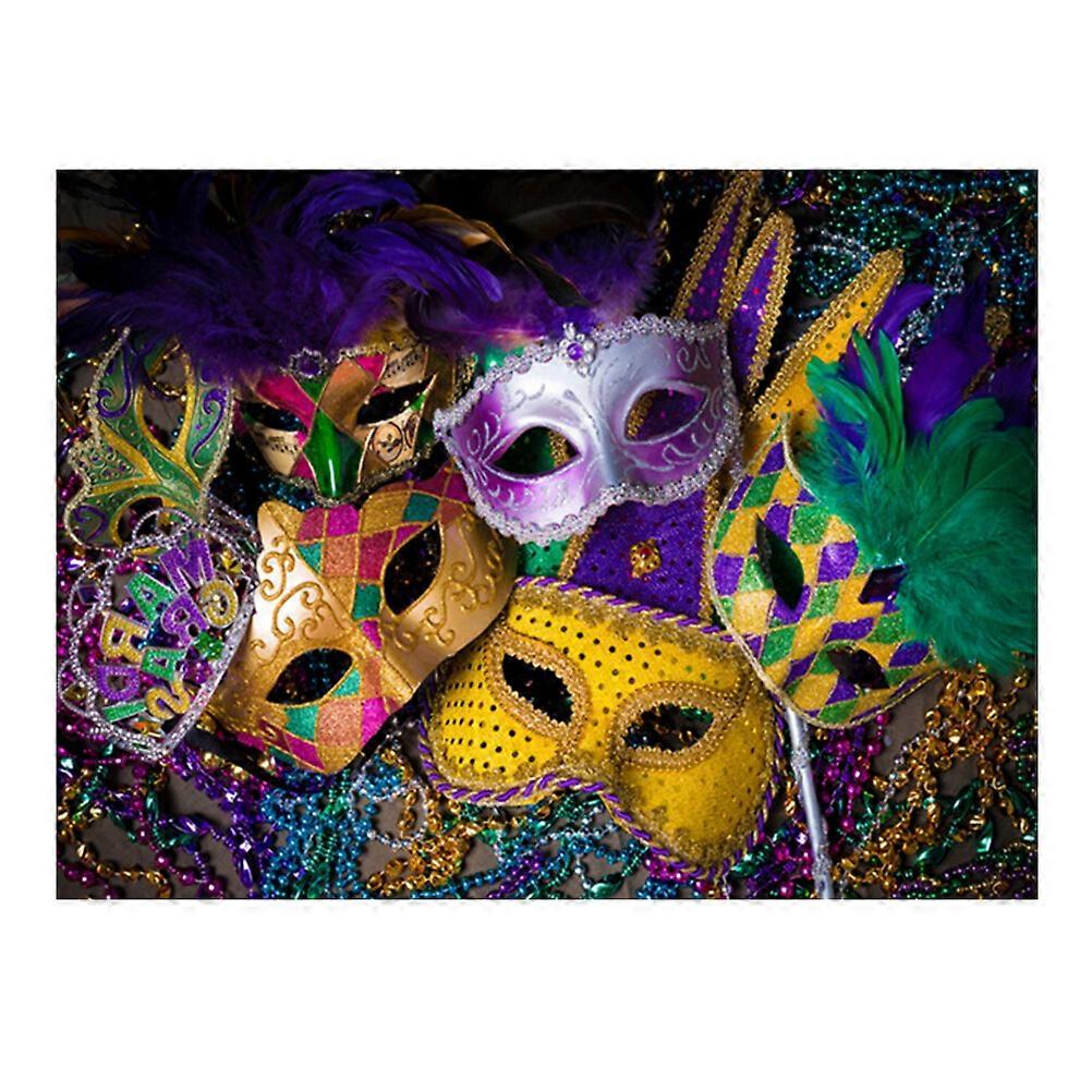 Mask Pattern Background Cloth Carnival Party Photo Backdrop Scene Layout Decor