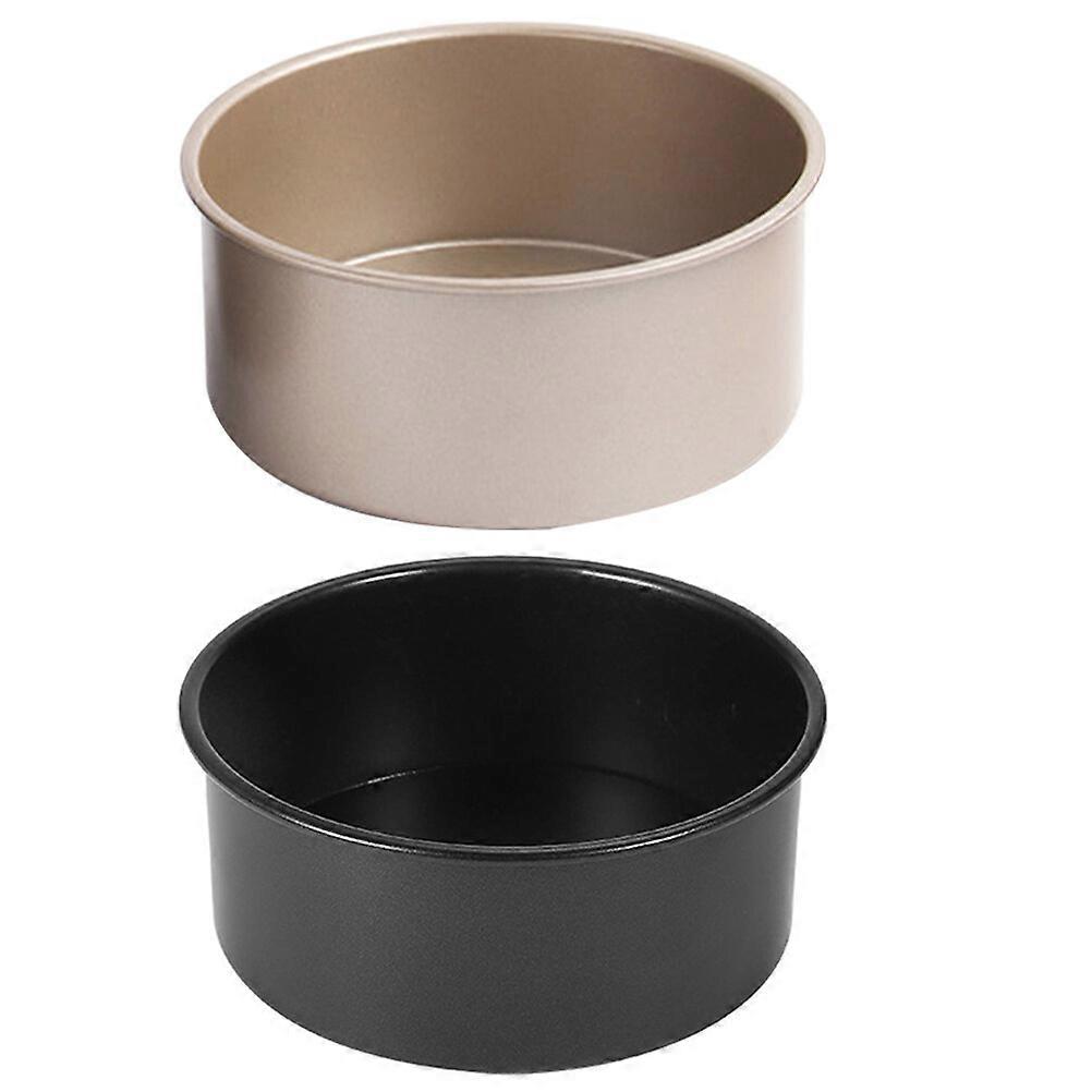 2pcs Round Cake Baking Mold Removable Bottom Cake Tin Non-sticky Baking Cake Pan
