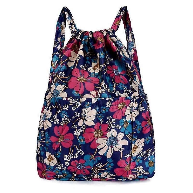 2022 Fashion Vintage Drawstring Backpacks Women Large Capacity Flower Ethnic Style Waterproof Nylon Rucksack Shoulders Backpacks