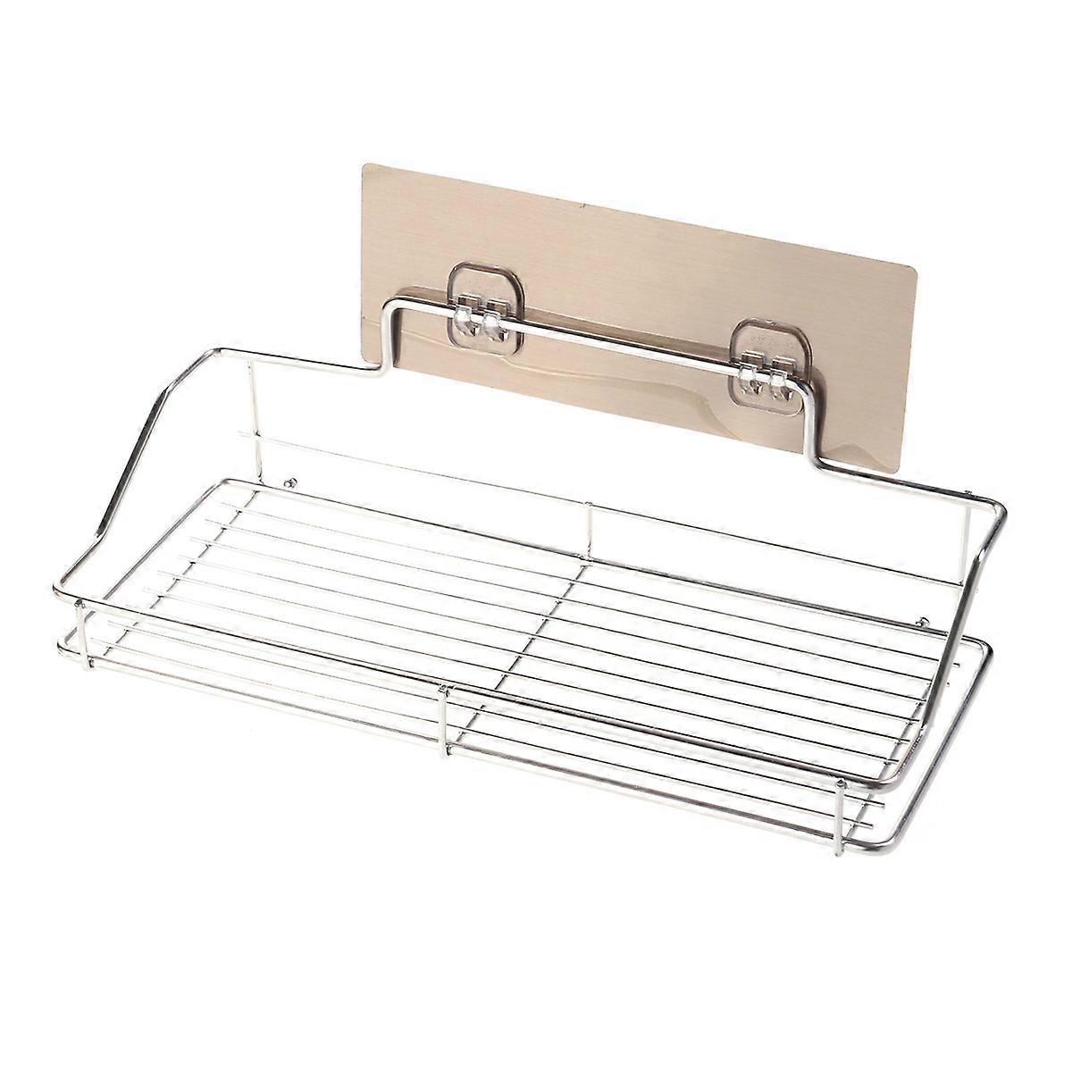 Bathroom Shelf Organizer Wall Mount No Drilling Traceless Kitchen Storage Rack (Size M)