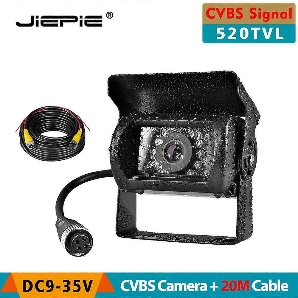 JIEPIEトレーラーバックアップリアカメラ、IRナイトビジョン付き、バス、RV、バン用12V 24Vトラック反転カメラ、10m 15m 20mケーブル付き
