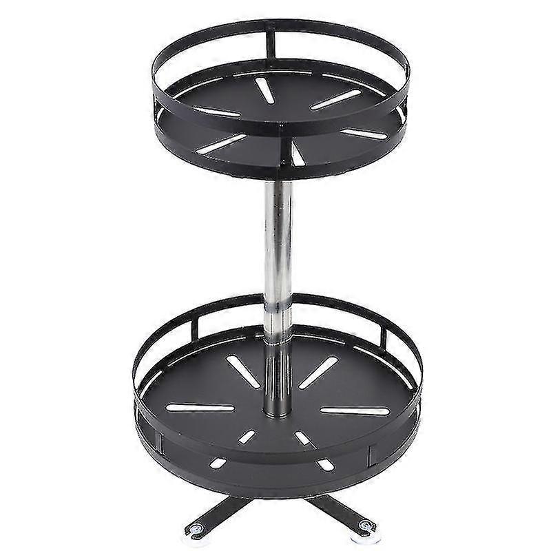 43.5X26X26CM Black circular Kitchen Utensil Holders & Racks Kitchen Spice Storage Rack Double-layer