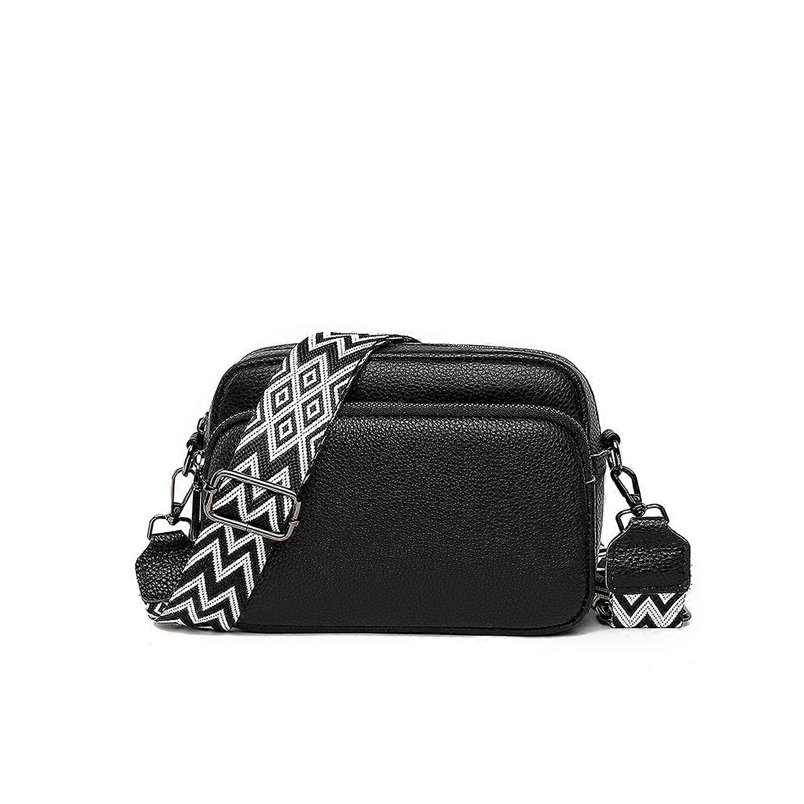Nya Crossbody Väskor Vegan Läder Bred Handväska Axel Handväska Plånböcker Dragkedja För Kvinnor