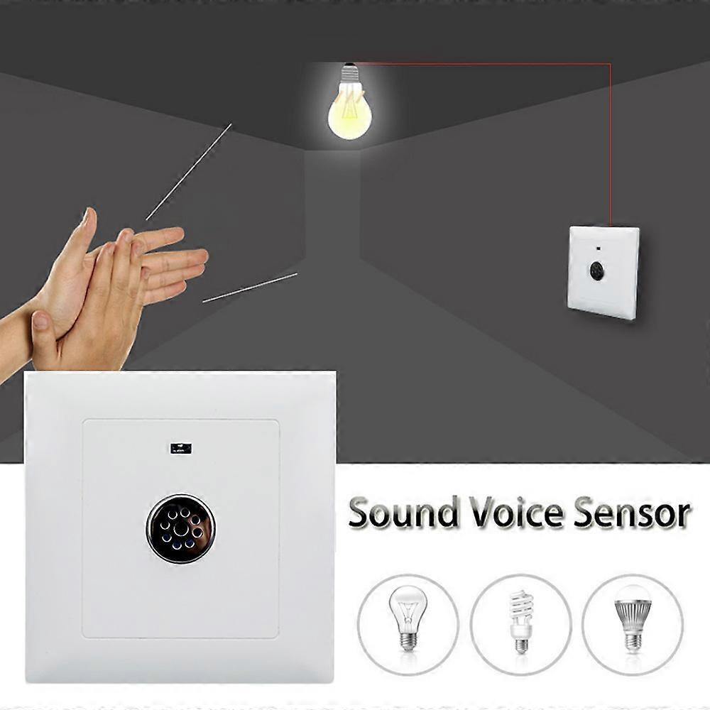 Concealed smart 220V sound and light control panel second-line delay induction led energy-saving lamp home sound control switch