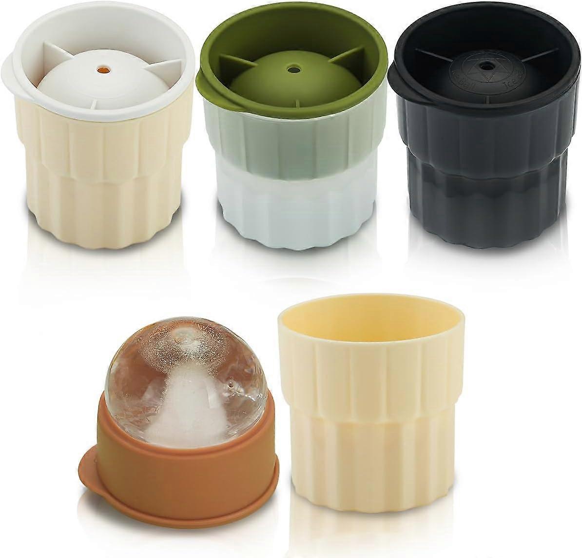 Ice Balls Maker Pack of 4, Ice Cube Tray for Making Big Ice Ball , Easy to Fill Water, Milk, Fruit, Chocolate, Easy to Release