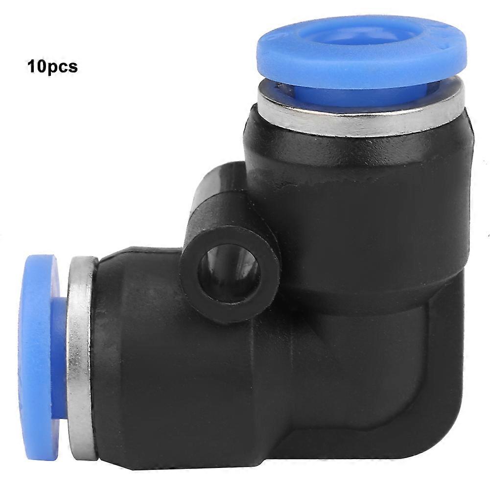 10st Plast Lika Armbåge Snabbkoppling Pneumatisk Luftslang Rör Push Fitting PV-6 (6mm)