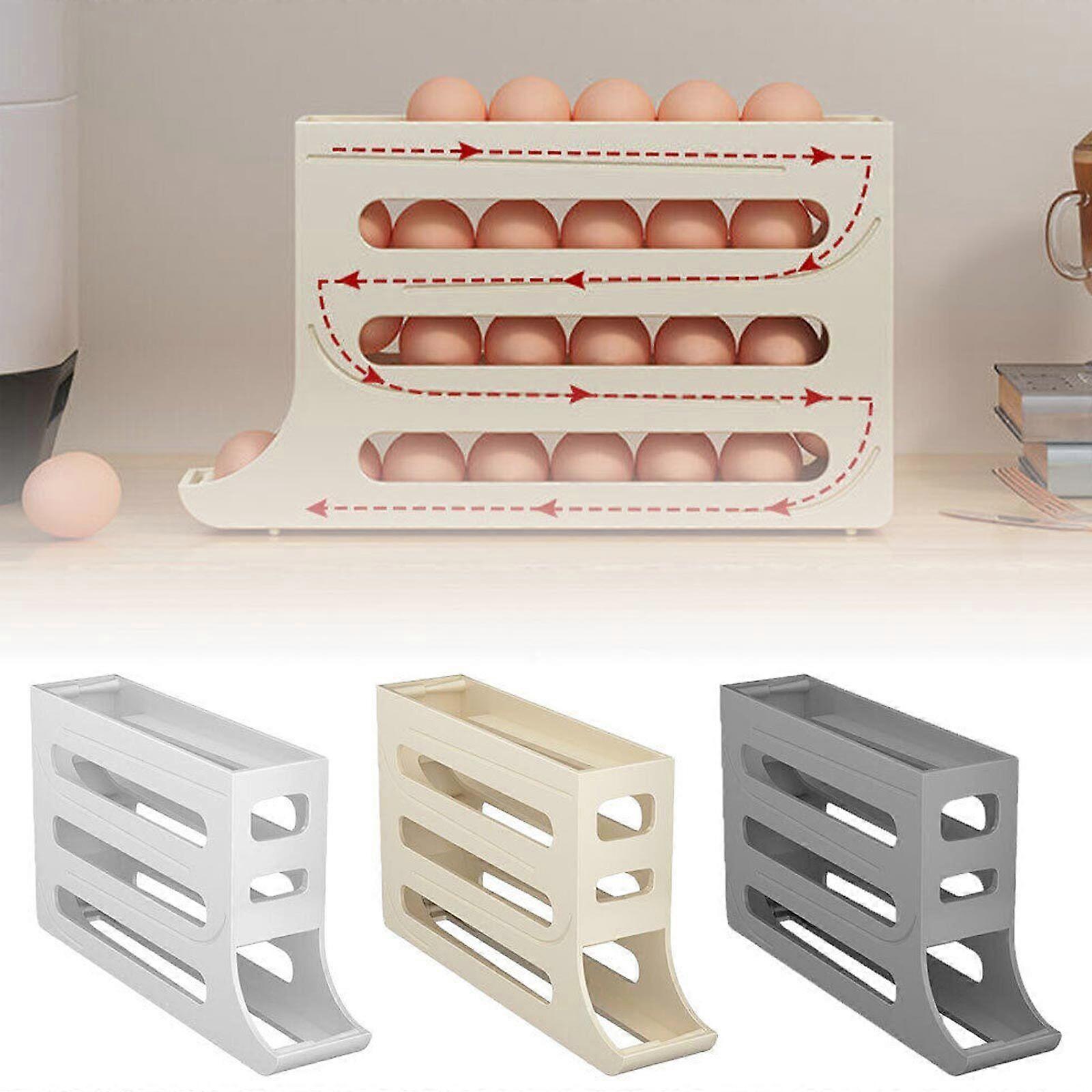 4-Tier Automatic Scrolling Egg Rack Holder Storage Box Container Refrigerator