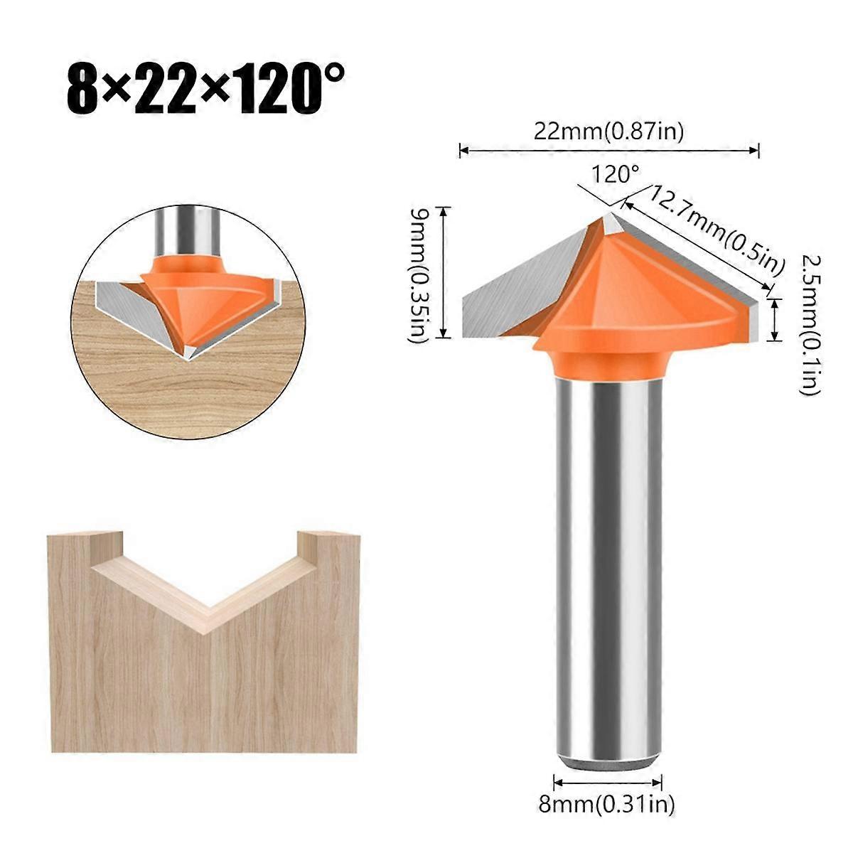 Set 8mm Handle 3D V-Shaped Knife 3D Computer Engraving Knife Woodworking Knife V-Shaped Milling Cutter