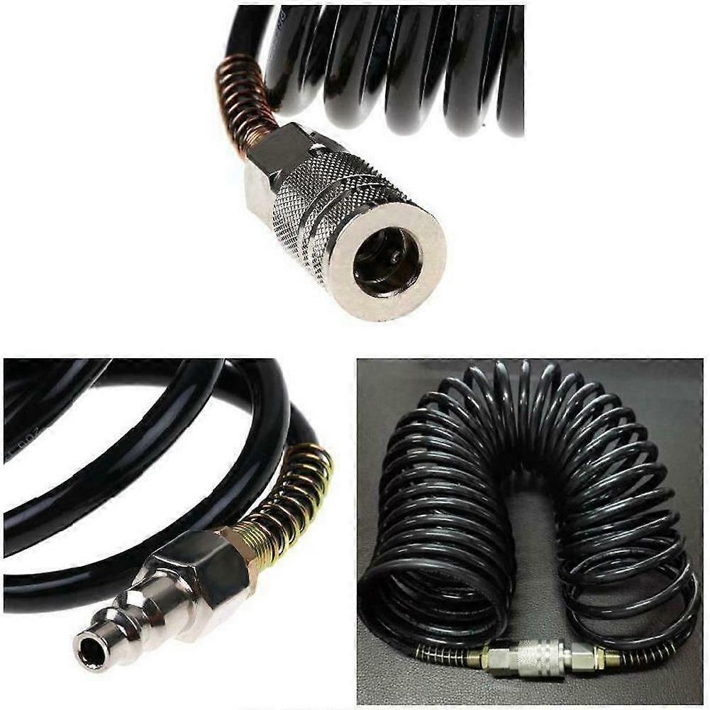 1/4 PE Flexible Compressor Air Hose Practical Pneumatic Tools Accessory Extension Inflating Coil Adapter Quick Couple