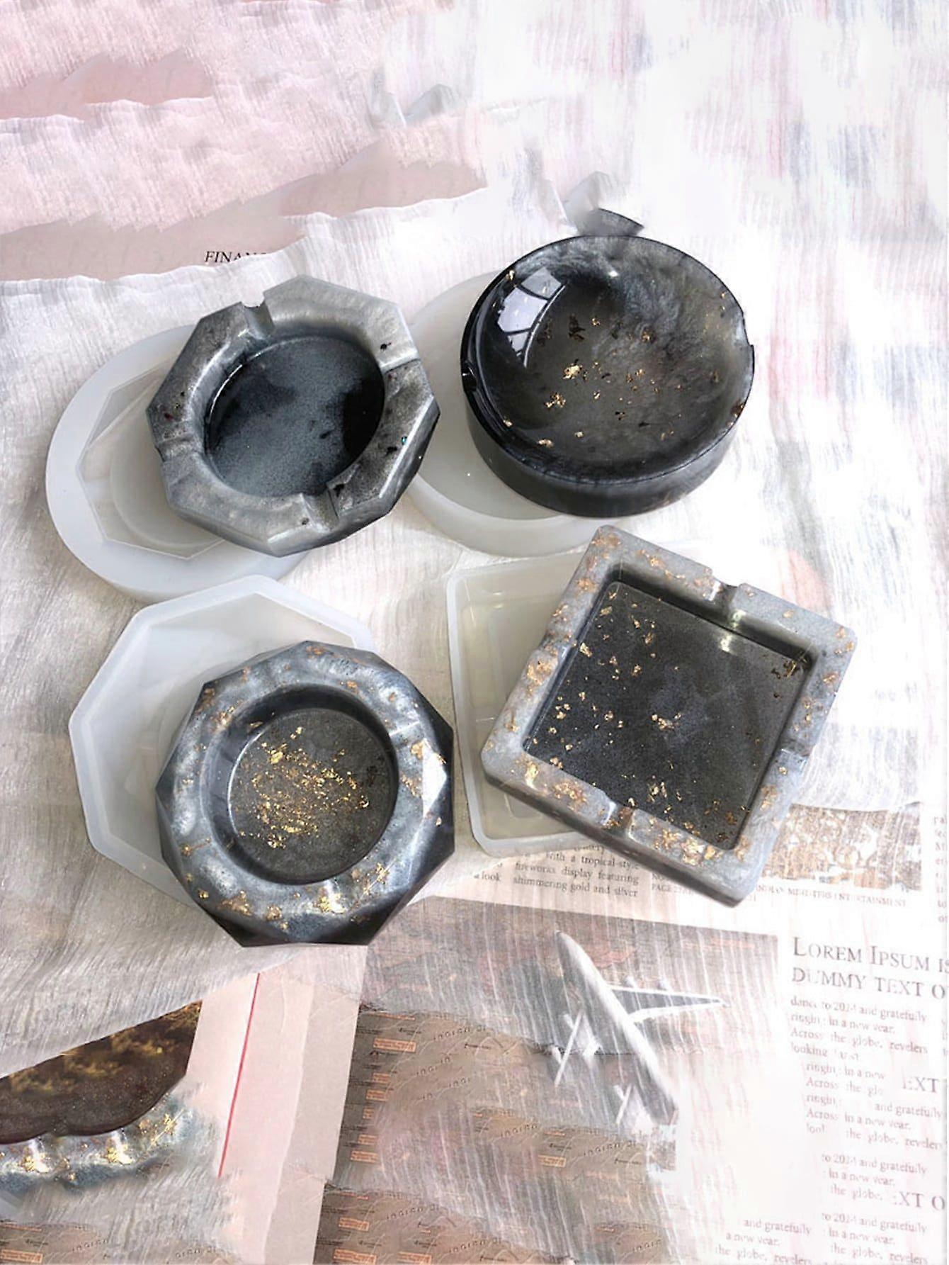 1pc תבנית סיליקון DIY אקראית רגילה, עובש מאפרה סיליקון לבן למלאכת DIY