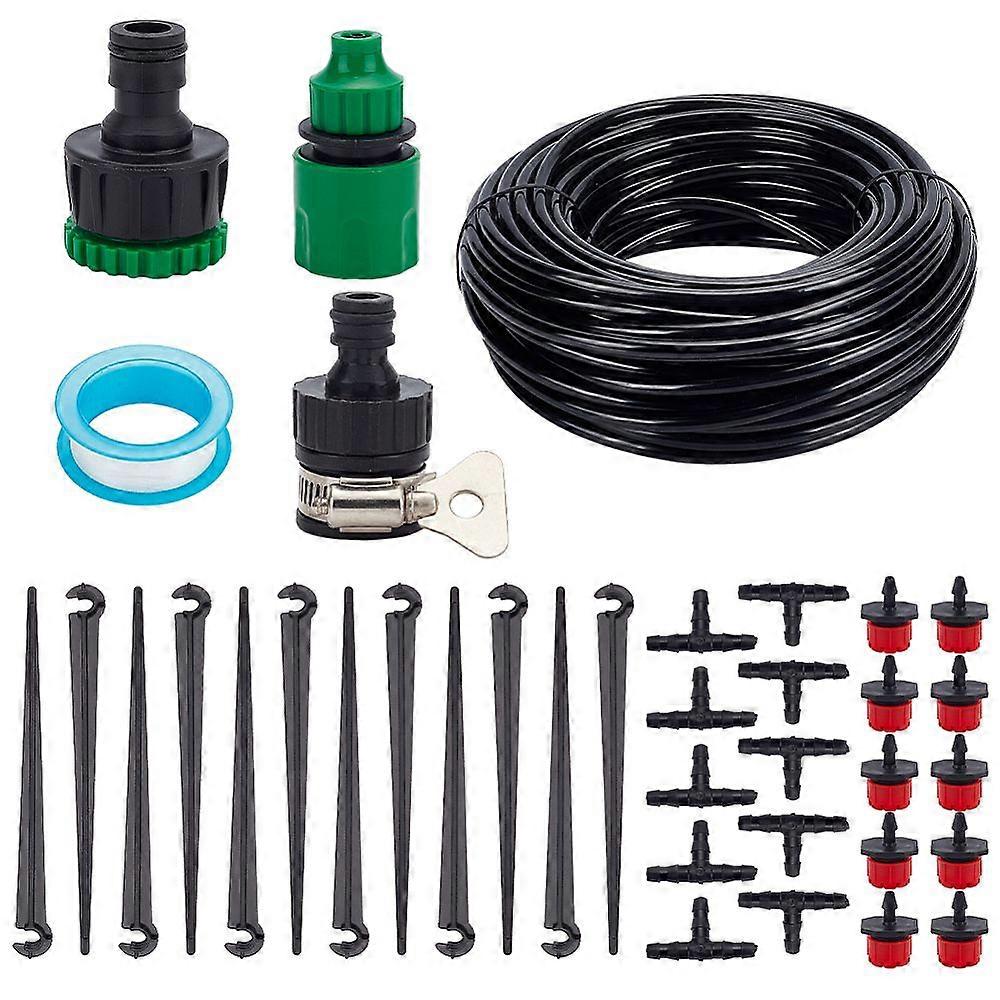 PH 65.6FT Drip Irrigation Kit Watering Irrigation System with Drip Nozzle Emitters 1/4 inch Irrigation Tubing Hose Micro Automatic Drip System for Gar