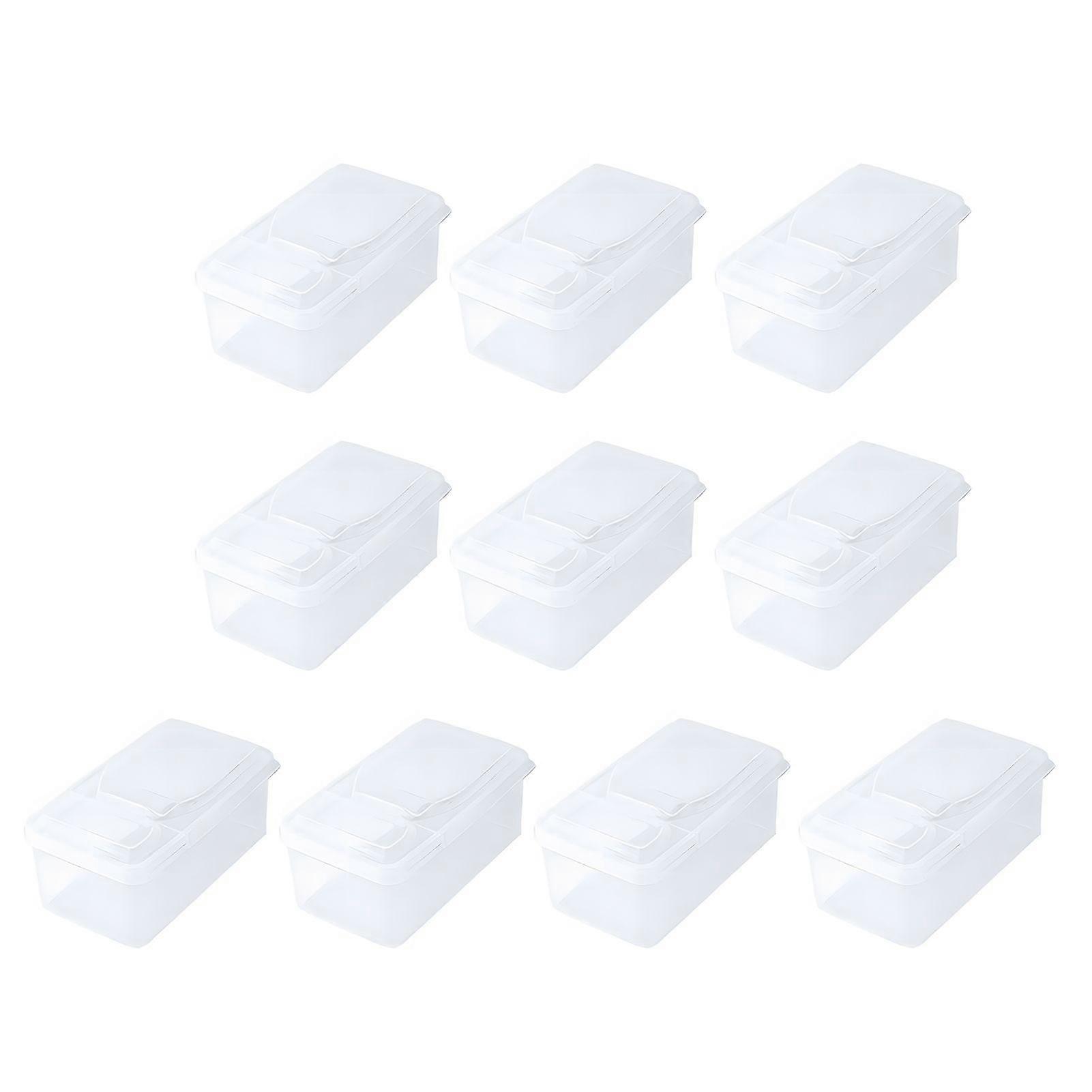 10Pcs Rectangular Food Storage Container Fridge Safe Storage Box Single-Lid Leak-proof Food Container Easy to Clean Versatile Fridge Organizer for Lef