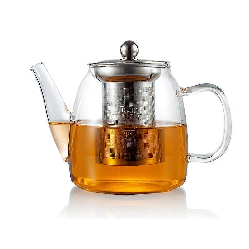 Bule de vidro resistente ao calor de alto borosilicato forro de vidro bule de vidro à prova de explosão 304 conjunto de chá de filtro de aço inoxidável