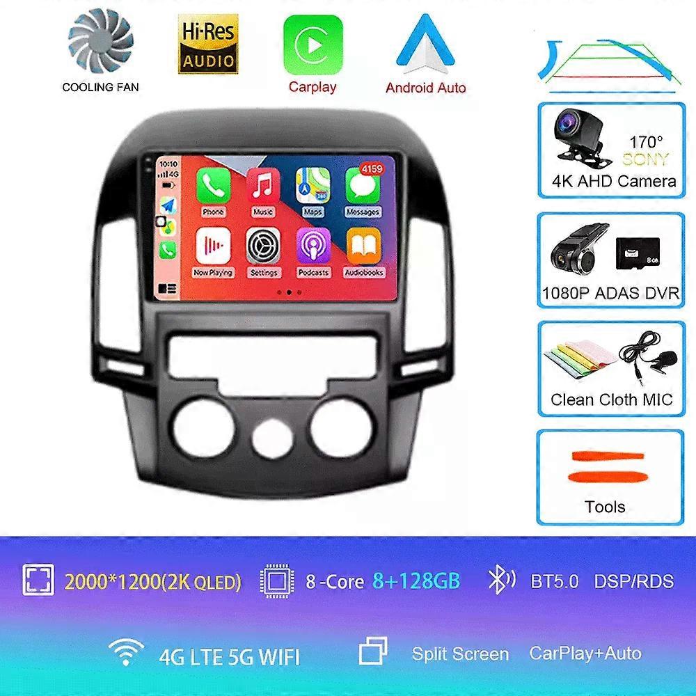 עבור יונדאי I30 2006 2007 2008 2009 2010 2011 אנדרואיד 14 אוטומטי מולטימדיה 4g Wifi אין נגן DVD 2 דין רדיו לרכב Carplay Bt וידאו