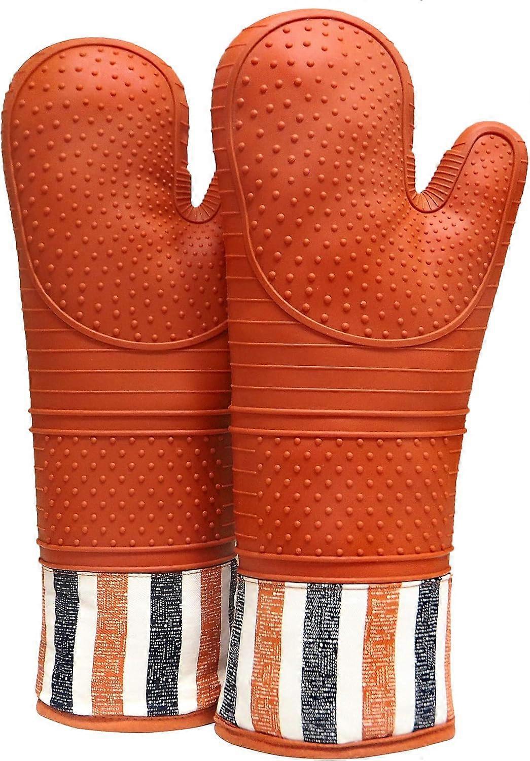 Heat Resistant Oven Mitt, Silicone Material, Extra Long Design for Professional Baking