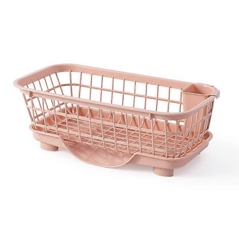 Dish Drying Rack Fast Drainage Detachable Base Drainboard Design Strong Plastic Dish Drainer for Dish Fork Chopsticks Pink