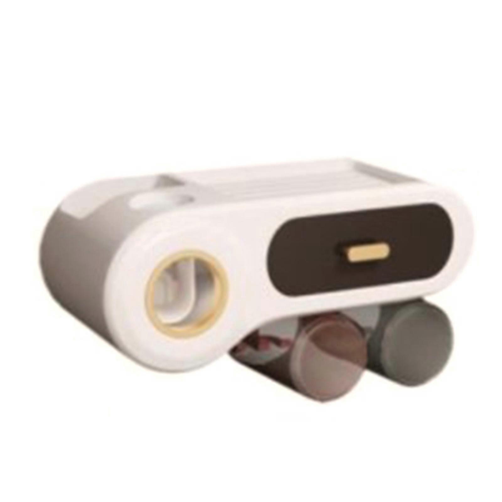 Wall Mounted Automatic Toothpaste Squeezer Dispenser Toothbrush Holder Set  Black