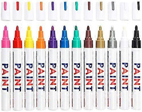 Paint Markers on Almost Anything Never Fade Quick Dry and Permanent, Art Bright and Vivid Assorted Oil-based Fine Tip Paint Pen Set, Strong Covering F