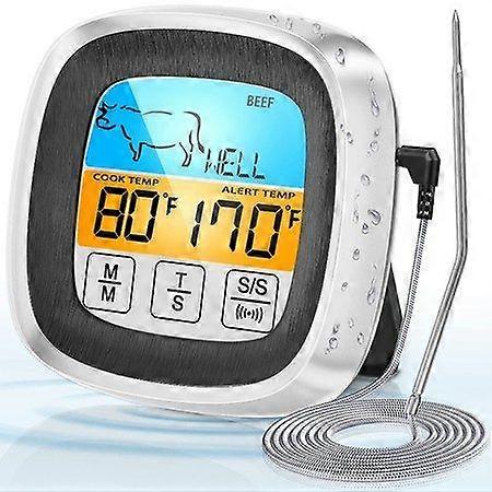 Waterproof Instant Read Digital Meat Thermometer with Timer and Blue LED Backlight