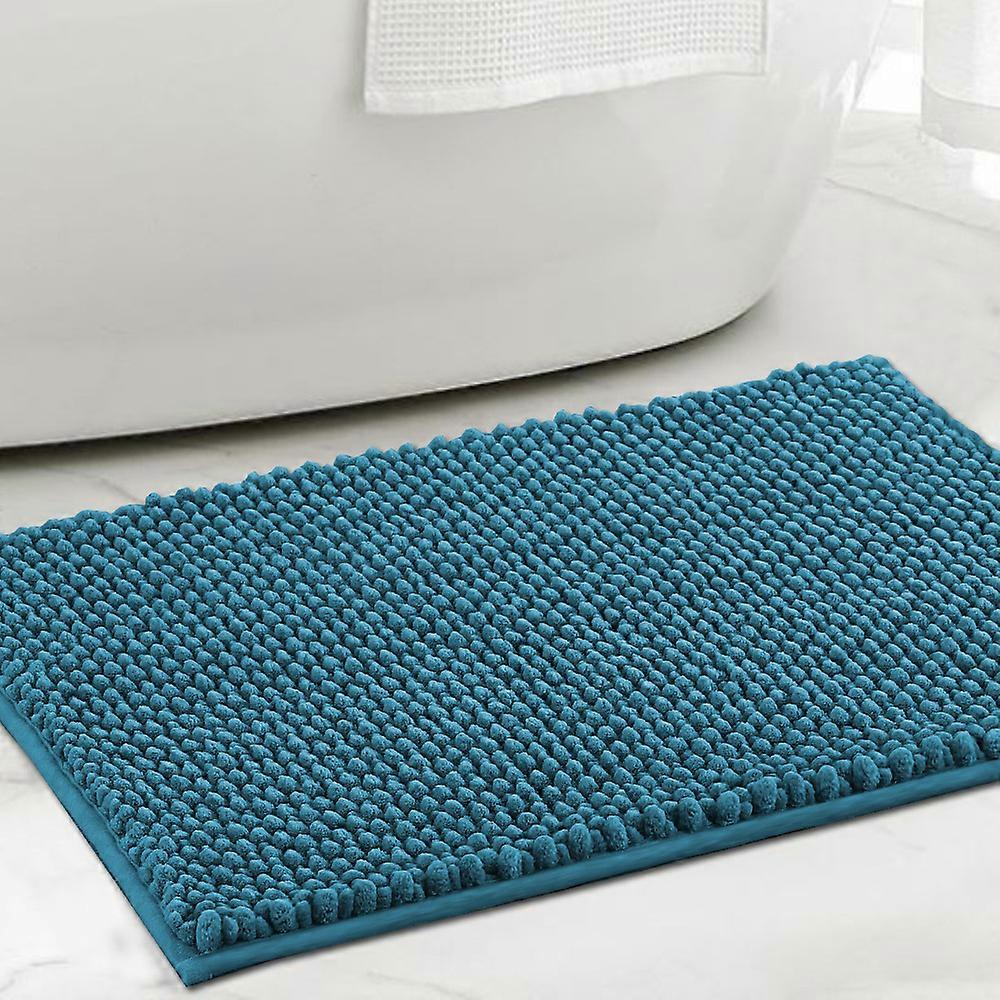 Non-Slip Quick Dry Extra Soft Chenille Plush Bathroom Rug 24" x 17" Washable for Shower Use in Luxury Style