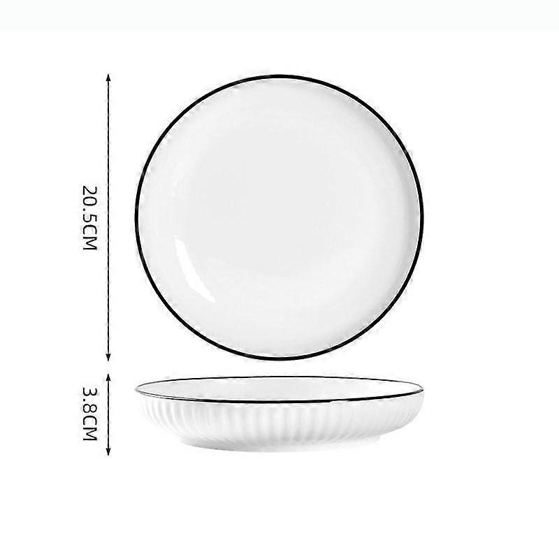Deep Dish Creative Ceramic Dish Tableware Style Simple Household Dish Breakfast Dish Disc Fruit Dish