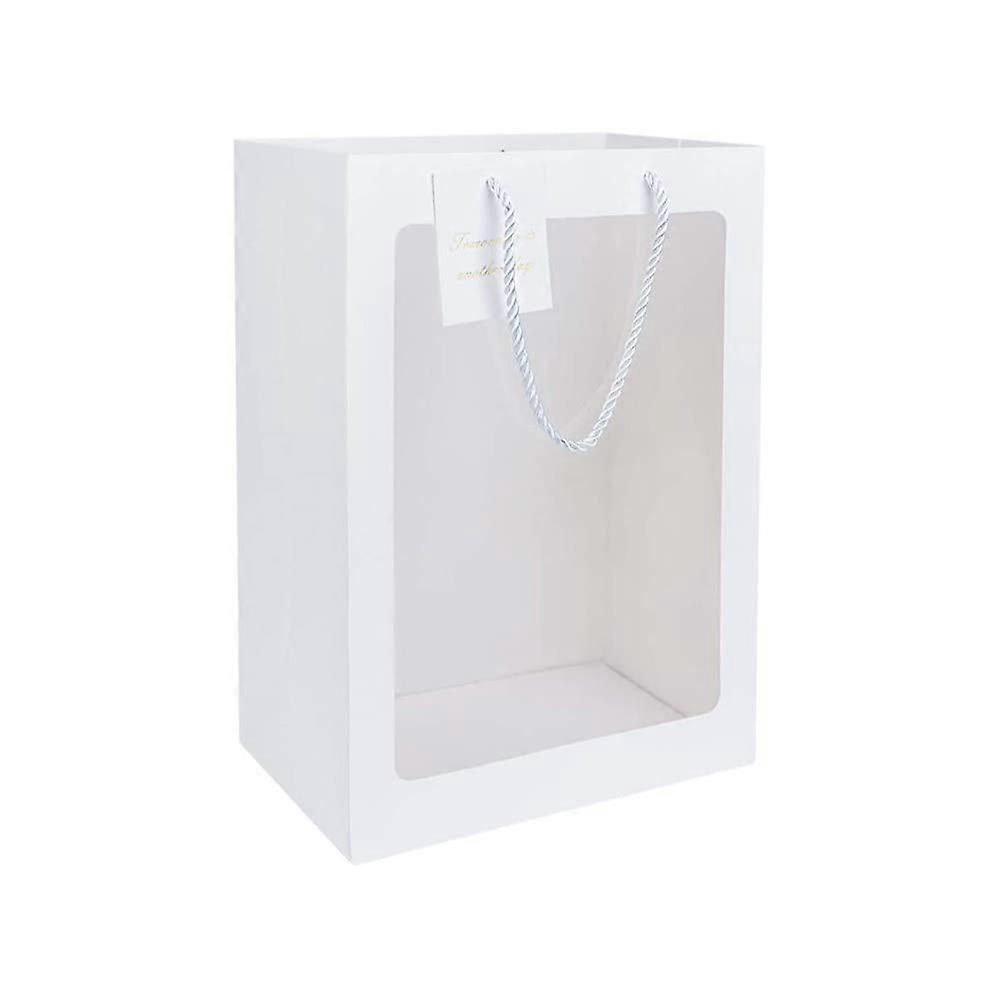 4 Pack Window Tote Bags with Flower-Handle for Weddings